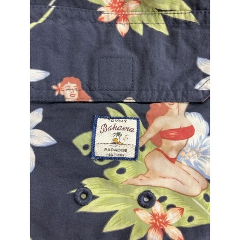 VTG Tommy Bahama Swim Trunk Short Men XL Gray Tropical Floral Mesh Lined Nylon - Picture 13 of 16